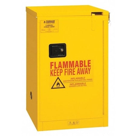 Flammable Safety Storage Cabinet, 16 gal, 1 Shelves, Steel, 23 in W x 45 1/2 in H x 18 in D, Yellow MPN:1016S-50