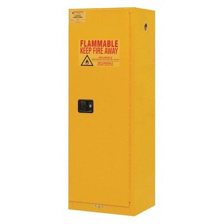Flammable Safety Storage Cabinet, 22 gal, 2 Shelves, Steel, 23 1/2 in W x 65 in H x 18 1/4 in D MPN:1022M-50