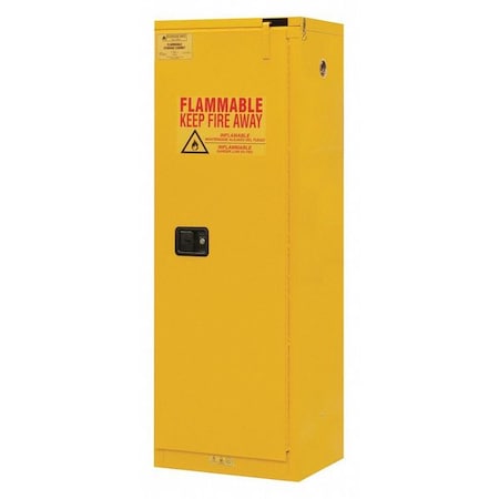 Flammable Safety Storage Cabinet, 22 gal, 2 Shelves, Steel, 23 1/2 in W x 66 1/2 in H x 18 1/4 in D MPN:1022S-50