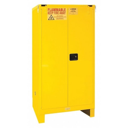 Flammable Safety Storage Cabinet, 60 gal, 2 Shelves, Steel, 34 in W x 72 1/2 in H x 34 in D, Yellow MPN:1060SL-50