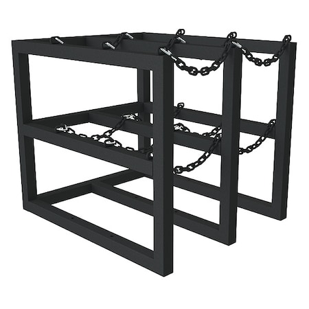 Gas Cylinder Rack, Steel Tubing, 36