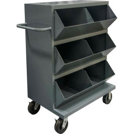 Durham Heavy Duty Steel Mobile Storage Bin MSB6-2036-95 - 6 Openings 36