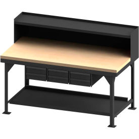 Durham Mfg. Storage Workbench W/ 6 Drawers & Riser Maple Square Edge 72