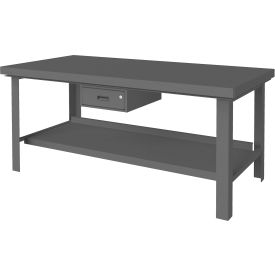 Durham Mfg.® Extra Heavy Duty Workbench with 1 Drawer & Bottom Shelf Flush Edge 72