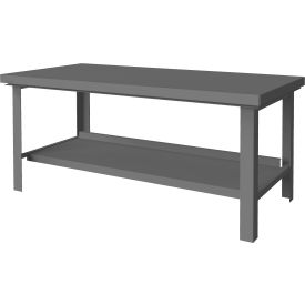 Durham Mfg. Standard Workbench W/ Shelf & Steel Square Edge 72