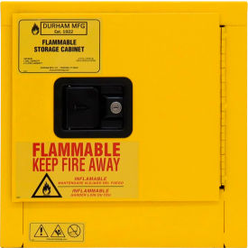 Durham MFG® Flammable Storage Cabinet 1 Gallon 1 Door Manual Close 1 Shelf Safety Yellow 1001M-50