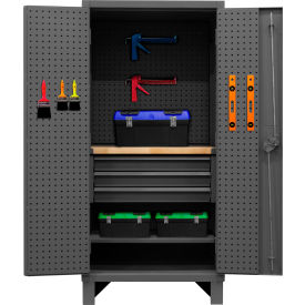 Durham® HD Pegboard & Shelf Cabinet w/ 1 Adj. Shelf 12 Ga. 36-3/16