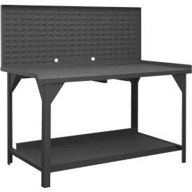 Durham Mfg. Stationary Workbench W/ Louver Panel & Steel Square Edge 72