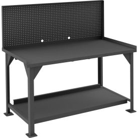 Durham Mfg. Stationary Workbench W/ Pegboard Panel & Steel Square Edge 72