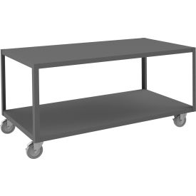 Durham Mfg.® Mobile Machine Table Steel Square Edge 4 Swivel60-1/4