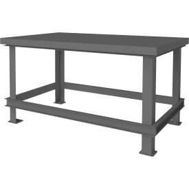 Durham Mfg. Stationary Machine Table W/ Shelf Steel Square Edge 60