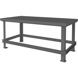 Durham Mfg. Stationary Machine Table W/ Shelf Steel Square Edge 72