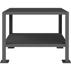 Durham Mfg. Stationary Machine Table W/ 2 Shelves Steel Square Edge 36