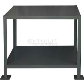 Durham Mfg. Stationary Machine Table W/ 2 Shelves Steel Square Edge 36