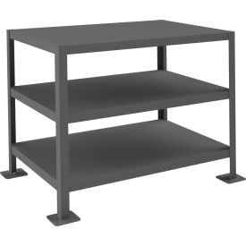Durham Mfg. Stationary Machine Table W/ 3 Shelves Steel Square Edge 39-1/4