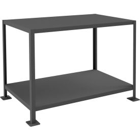 Durham Mfg. Stationary Machine Table W/ 2 Shelves Steel Square Edge 48