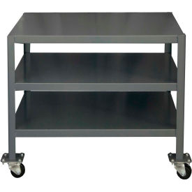 Durham Mfg. Mobile Machine Table W/ 3 Shelves Steel Square Edge 39-1/4