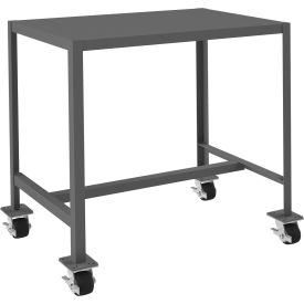 Durham Mfg. Mobile Machine Table W/ Shelf Steel Square Edge 36