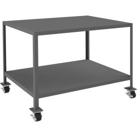 Durham Mfg. Mobile Machine Table W/ 2 Shelves Steel Square Edge 48