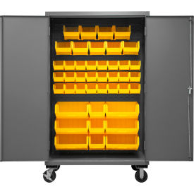Durham Mfg.® Mobile Cabinet 42 Yellow Bins 16 Gauge 48