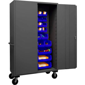 Durham Mobile Bin Cabinet 3502M-BLP-42-5295 - 42 Blue Bins 48
