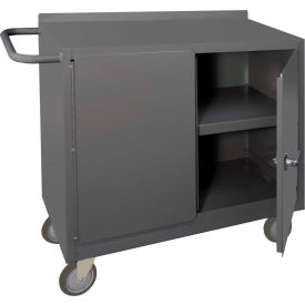 Durham Mfg. Mobile Bench Cabinet 2 Locking Doors 1 Shelf 42-1/8