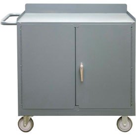 Durham Mfg. Mobile Bench Cabinet Steel Top 2 Doors 35-11/16