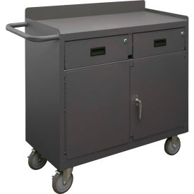 Durham Mfg.® Mobile Bench Cabinet w/ Steel Top 2 Shelves 2 Drawers 42-1/8