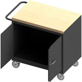 Durham Mfg. Mobile Bench Cabinet Butcher Block Square Edge 42-1/8