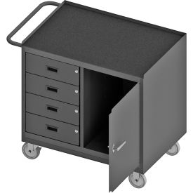 Durham Mfg. Mobile Bench Workstation Locking Doors 4 Drawers 42-1/8