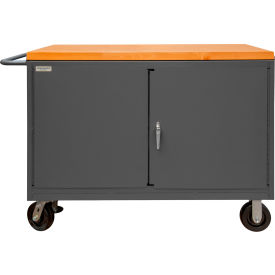 Durham Mfg.® Mobile Bench Cabinet with Maple Top 1 Shelf 2 Drawers 54-1/8