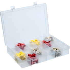 Durham Large Plastic Compartment Box LP24-CLEAR - 24 Compartments 13-1/8x9x2-5/16 LP24-CLEAR - Pkg Qty 5