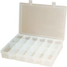 Durham Small Plastic Compartment Box SP18-CLEAR - 18 Compartments 10-13/16