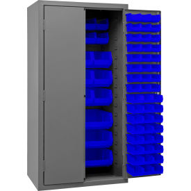 Durham Mfg.® Bin Storage Cabinet 126 Blue Bins All-Welded 36