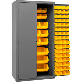 Durham Mfg.® Bin Storage Cabinet 126 Yellow Bins All-Welded 36-1/8