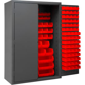 Durham Mfg.® Bin Storage Cabinet 186 Red Bins All-Welded 48