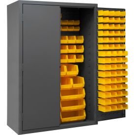 Durham Mfg.® Bin Storage Cabinet 183 Yellow Bins All-Welded 48