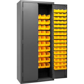 Durham Mfg.® Bin Storage Cabinet 156 Yellow Bins All-Welded 36