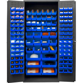 Durham Storage Bin Cabinet 3500-138B-5295 - 138 Blue Hook-On Bins 36