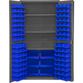 Durham Storage Bin Cabinet 3501-BDLP-102-3S-5295 - 102 Blue Hook-on Bin 3 Adj. Shelf 36