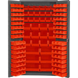 Durham Storage Bin Cabinet 3501-BDLP-132-1795 - 132 Red Hook-On Bins 36