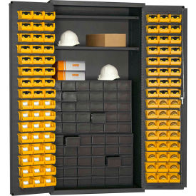 Durham Small Parts Storage Cabinet 501-DLP-60DR11-96-2S-95 - w/60 drawers 96 Small Bins 2 Shelves 3501-DLP-60DR11-96-2S-95