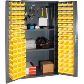 Durham Small Parts Storage Cabinet 3501-DLP-PB-96-2S-95 - w/Pegboard 96 Bins 2 Shelves 3501-DLP-PB-96-2S-95