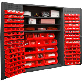 Durham Storage Bin Cabinet 3502-138-3S-1795 - 138 Red Hook-On Bins 3 Adj. Shelves 48