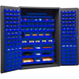 Durham Storage Bin Cabinet 3502-186-5295 - 186 Blue Hook-On Bins 48
