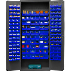 Durham Storage Bin Cabinet 3603-156B-5295 - 156 Blue Hook-On Bins 36