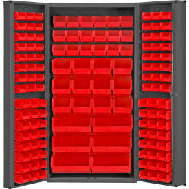 Durham Storage Bin Cabinet DC-BDLP-132-1795 - 132 Red Hook-On Bins 36