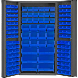 Durham Storage Bin Cabinet DC-BDLP-132-5295 - 132 Blue Hook-On Bins 36