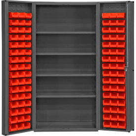 Durham Storage Bin Cabinet DC-DLP-96-4S-1795 - 96 Red Hook-On Bins 4 Adj. Shelves 36