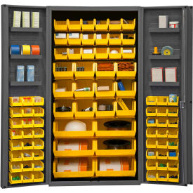 Durham Storage Bin Cabinet DC36-78-6DS-95 - 78 Yellow Hook-On Bins 36
